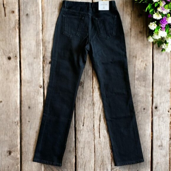 ZARA The 90's SLIM WITH SPLIT HEM BLACK JEANS SIZE 6 - Picture 10 of 12